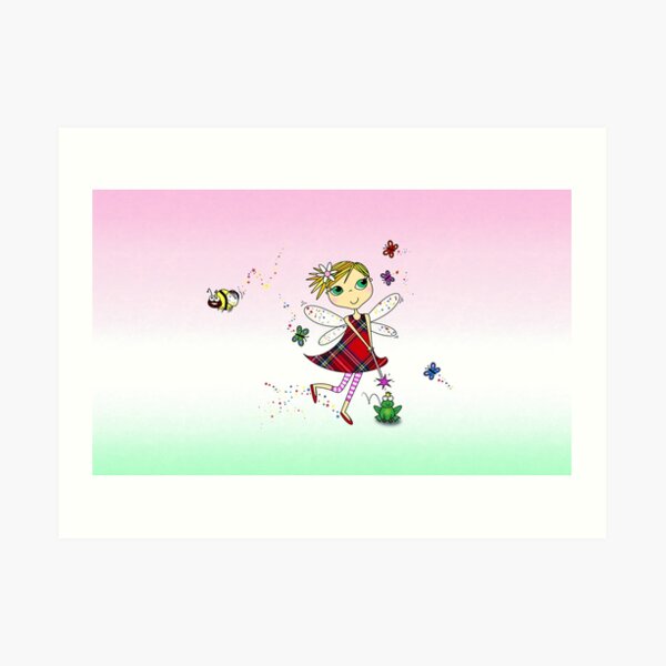 Cute Fairy Cartoon - Little Girls Dream Art Print