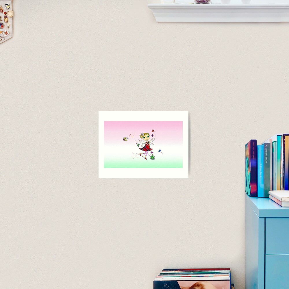 Cute Fairy Cartoon - Little Girls Dream Art Print