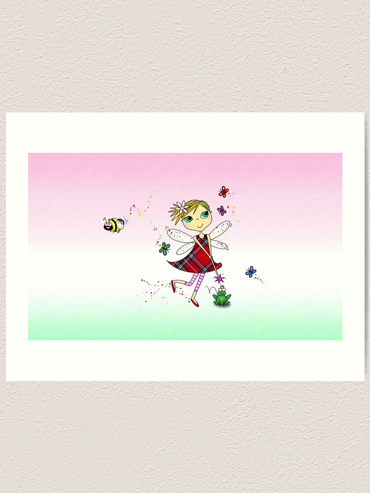 Alternate view of Cute Fairy Cartoon - Little Girls Dream Art Print