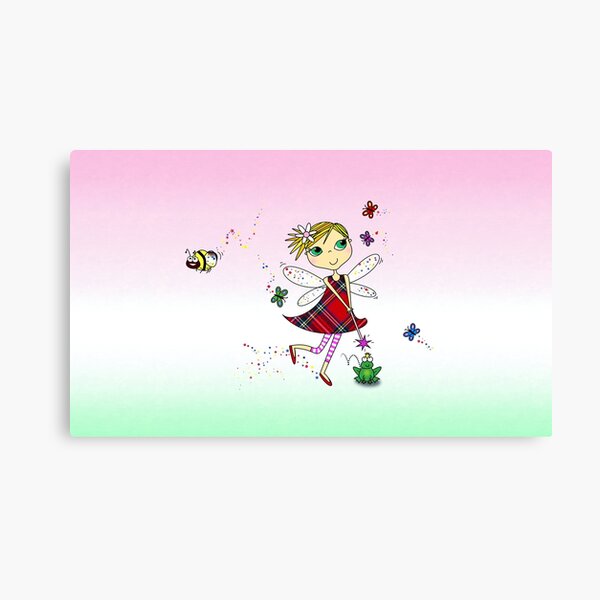 Cute Fairy Cartoon - Little Girls Dream Canvas Print