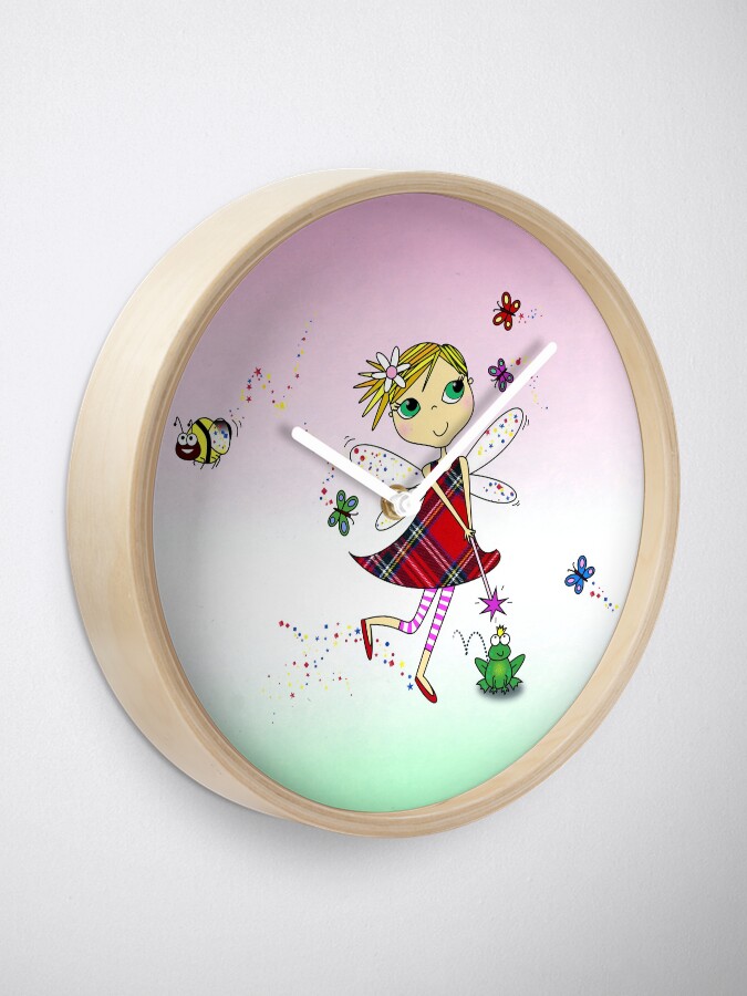 Alternate view of Cute Fairy Cartoon - Little Girls Dream Clock