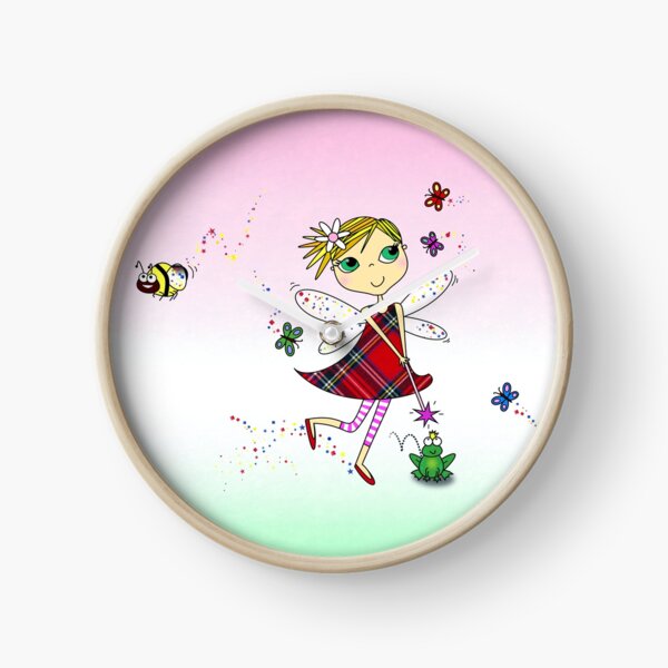 Cute Fairy Cartoon - Little Girls Dream Clock