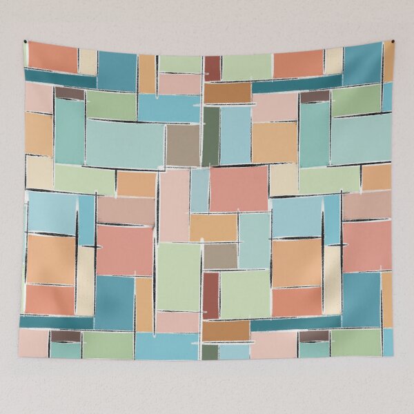 Item preview, Digitally Hand-Drawn Abstract Block Illustration designed and sold by ArtsyValhalla.
