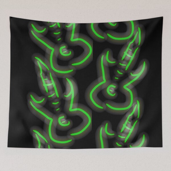 Item preview, Green neon guitar illustration  designed and sold by WorldOfWendyArt.