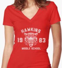 110. Stranger Things Icon Women's Fitted V-Neck T-Shirt