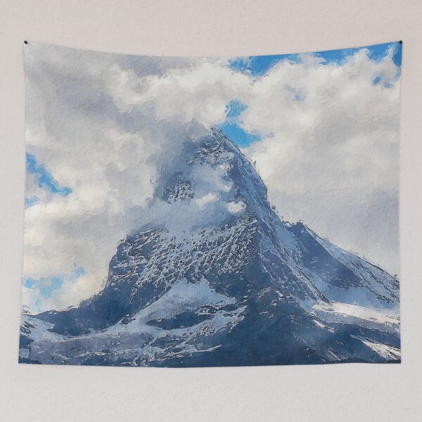 Item preview, Matterhorn Mountain Switzerland Zermatt, Matterhorn Mountain Swiss Alps, Zermatt Town Matterhorn Oil Paint, Switzerland Highest Peak designed and sold by Paintcorner.