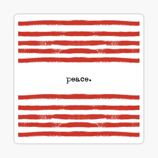 red stripes-peace Sticker