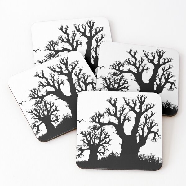 Item preview, Baobab forest silhouette black and white designed and sold by Tony Cisse.