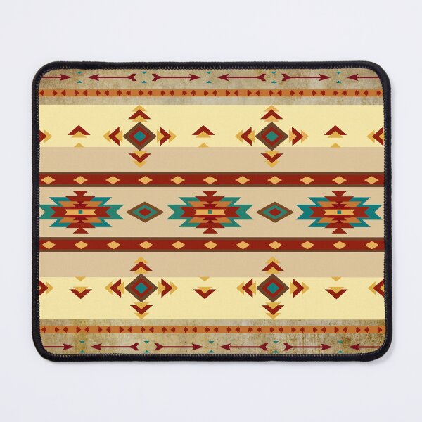 Item preview, Southwestern Aztec Design - Native American Symbols In Brown, Blues And Terracotta designed and sold by handsoftime2020.