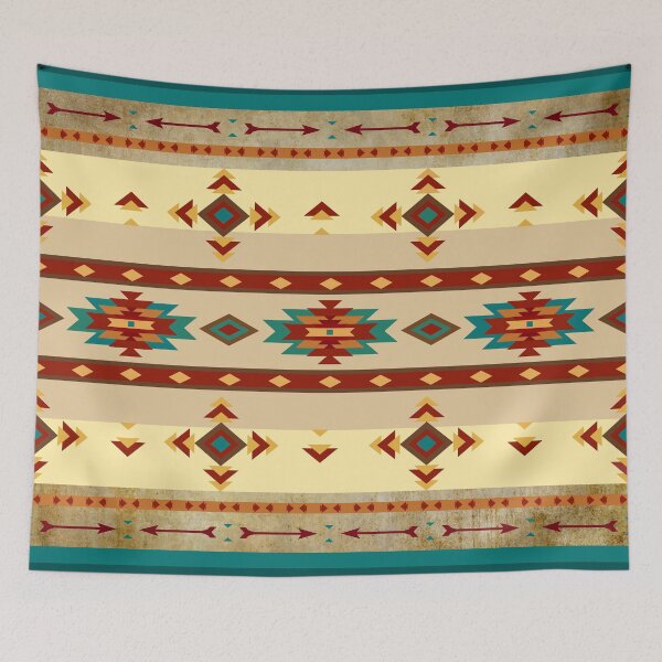 Item preview, Southwestern Aztec Design - Native American Symbols In Brown, Blues And Terracotta  designed and sold by handsoftime2020.