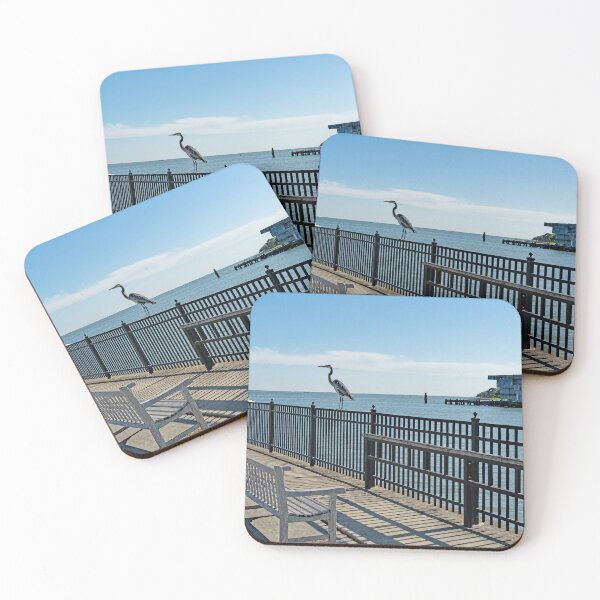 Item preview, Great Blue Heron in Command of Seawall designed and sold by ShorelineImages.