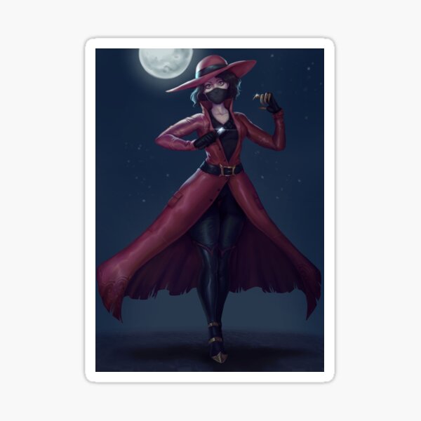 Jill the Ripper with Full Moon Background Sticker
