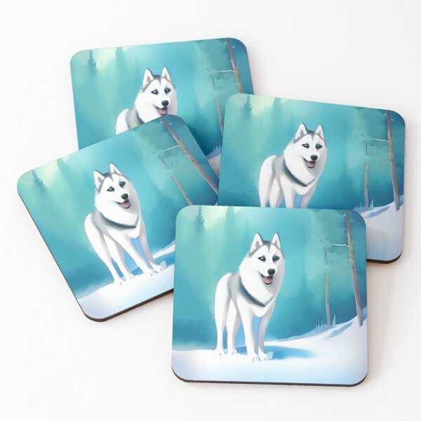 Item preview, Winter Snow Dog Forest Cute Husky designed and sold by CattlettArt.