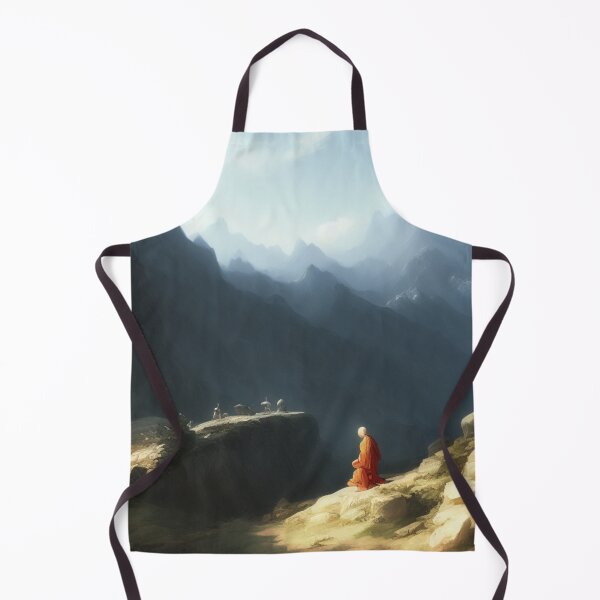Item preview, Tibetan Monk Praying on the Side of a Mountain designed and sold by DesignerKin.
