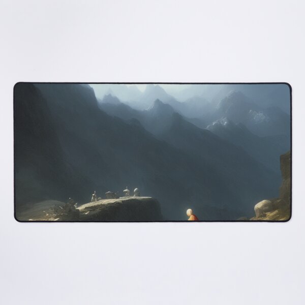 Item preview, Tibetan Monk Praying on the Side of a Mountain designed and sold by DesignerKin.