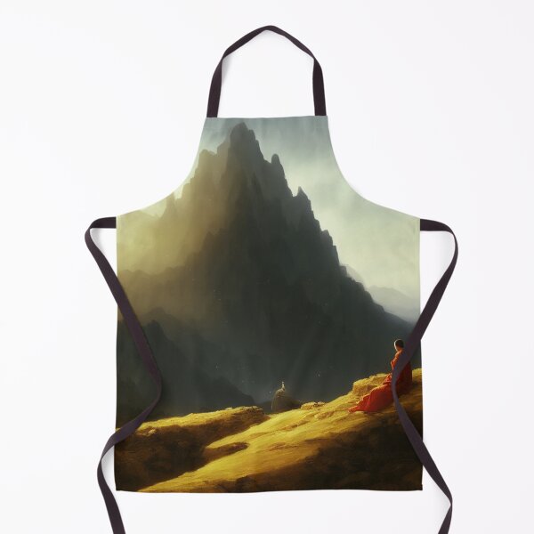 Item preview, Shaolin Monk Praying on the Side of a Mountain designed and sold by DesignerKin.