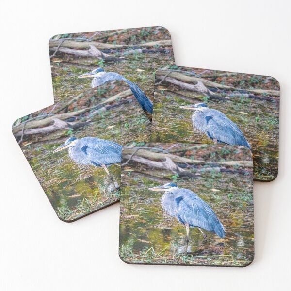 Item preview, Great Blue Heron Standing at Edge of Lake designed and sold by ShorelineImages.