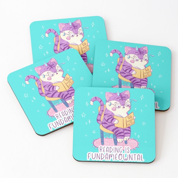 Item preview, Reading is Fundameowntal - Funny Cat Pun Reading Meme Illustration designed and sold by UnicornCandyCas.