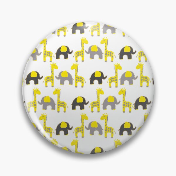 Item preview, Giraffes And Elephants Playful Pattern In Yellow And Gray designed and sold by DEC02.