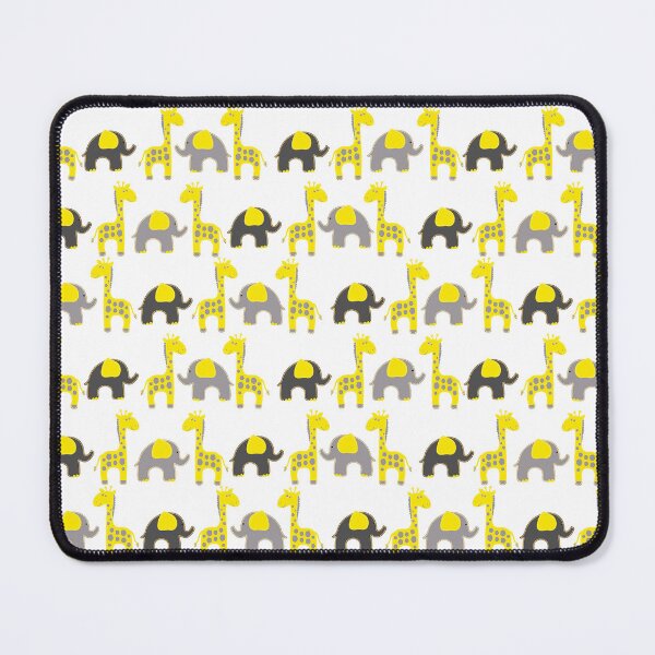 Item preview, Giraffes And Elephants Playful Pattern In Yellow And Gray designed and sold by DEC02.