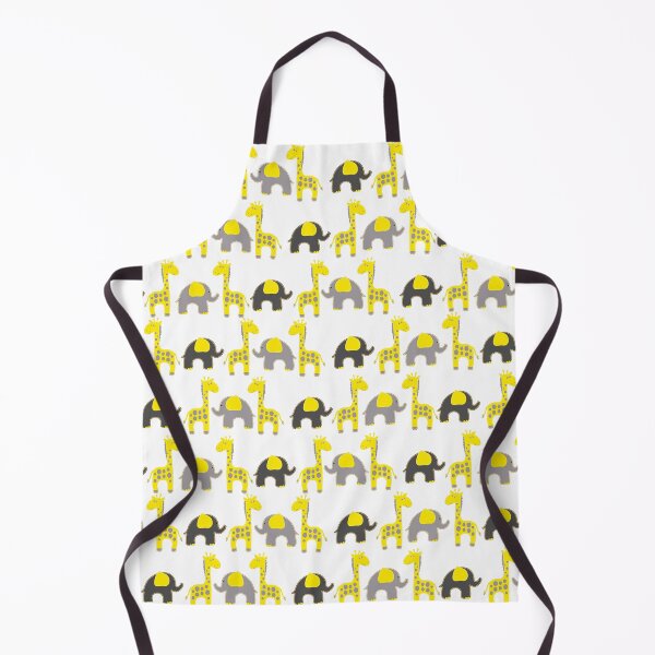 Item preview, Giraffes And Elephants Playful Pattern In Yellow And Gray designed and sold by DEC02.