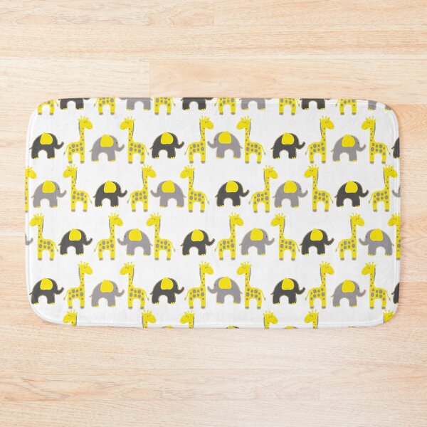 Item preview, Giraffes And Elephants Playful Pattern In Yellow And Gray designed and sold by DEC02.