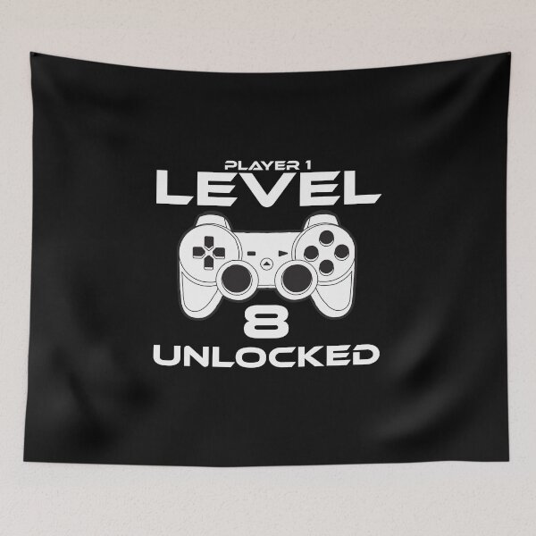 Item preview, Level 8 Unlocked 8th Birthday Gamer Gift designed and sold by StoreDay.