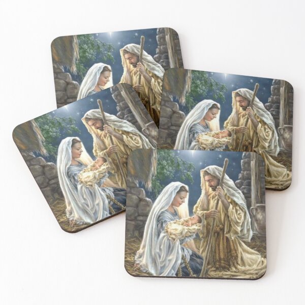 Item preview, Mary Joseph And Baby Jesus Starry Night designed and sold by Rowena Jones.