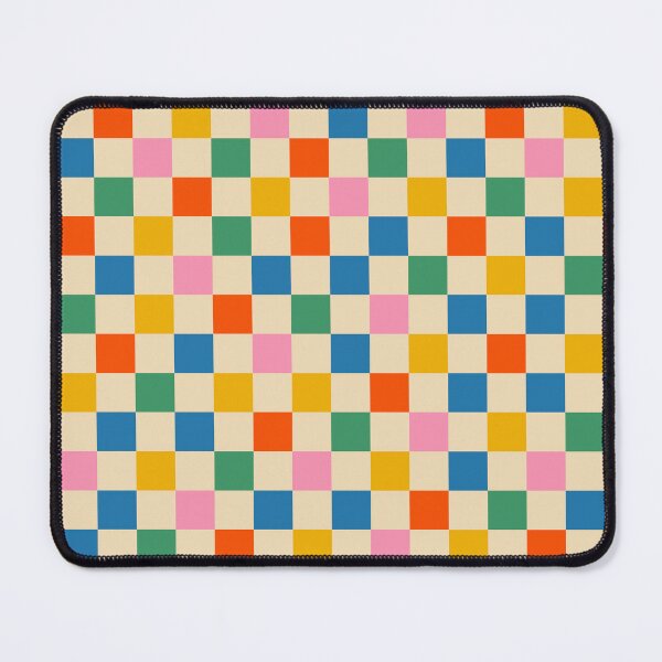 Item preview, Checkerboard Check Colorful Geometric Checked Pattern Blue Green Pink Mustard Red Beige designed and sold by kierkegaard.