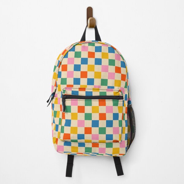 Item preview, Checkerboard Check Colorful Geometric Checked Pattern Blue Green Pink Mustard Red Beige designed and sold by kierkegaard.