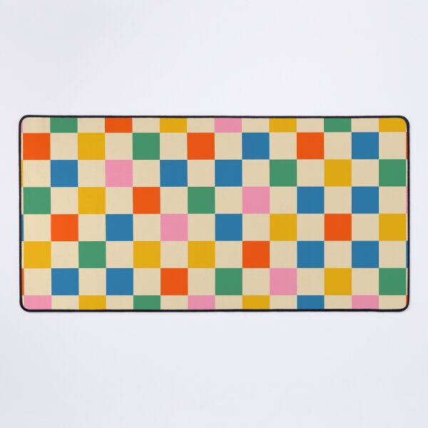 Item preview, Checkerboard Check Colorful Geometric Checked Pattern Blue Green Pink Mustard Red Beige designed and sold by kierkegaard.