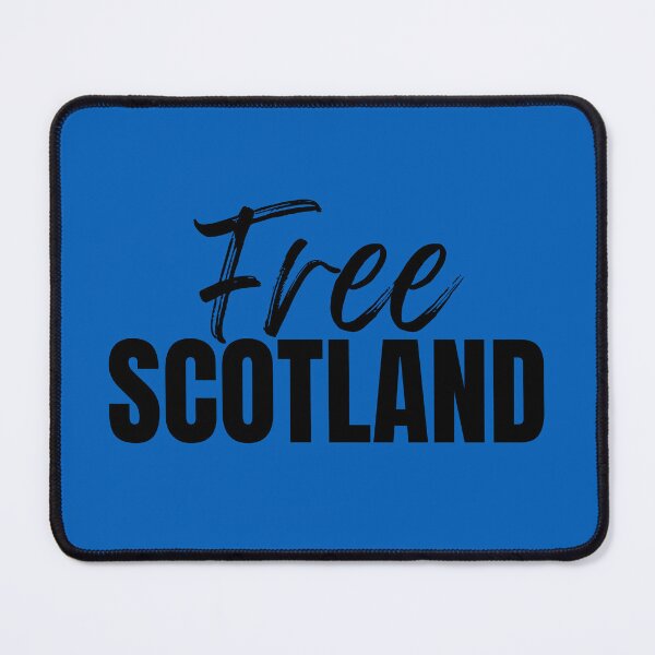 Item preview, Free Scotland - black brush font on Scottish Flag Blue designed and sold by Indy2tees.
