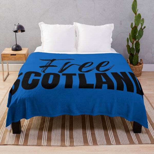 Item preview, Free Scotland - black brush font on Scottish Flag Blue designed and sold by Indy2tees.