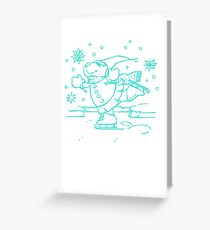 Cute Skating Christmas Greeting Card