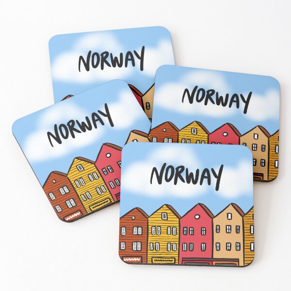 Item preview, Colourful Norway Houses (Bryggen in Bergen, Norway) designed and sold by bonniemamadraws.