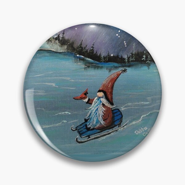 Item preview, Gnome and Cardinal Sledding under Aurora designed and sold by Debbie Center.