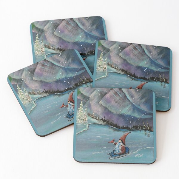 Item preview, Gnome and Cardinal Sledding under Aurora designed and sold by Debbie Center.