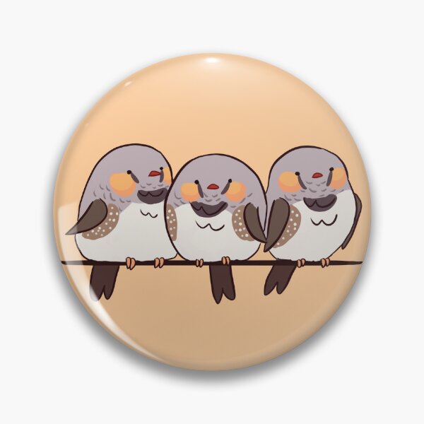 Item preview, Zebra finch - cute little 3 zebra finch birds friends  designed and sold by Yarafantasyart.