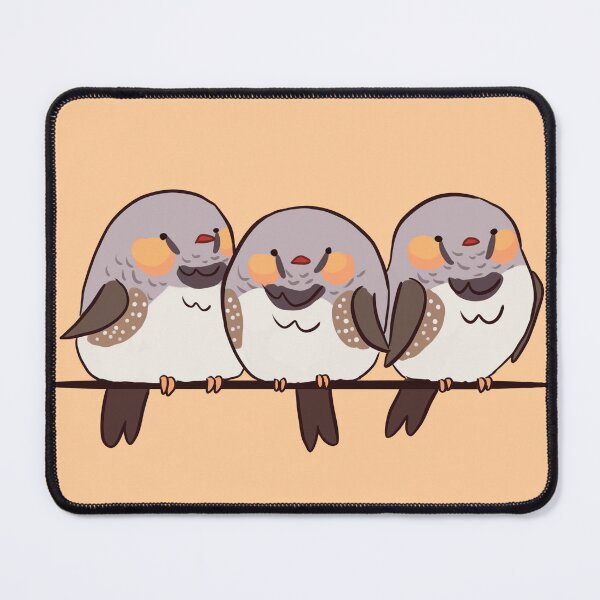 Item preview, Zebra finch - cute little 3 zebra finch birds friends  designed and sold by Yarafantasyart.