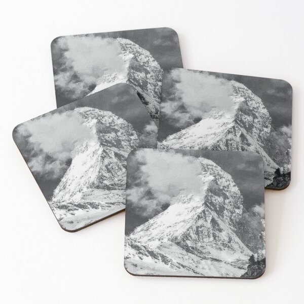 Item preview, Monochrome Matterhorn Mountain Switzerland Zermatt, Grayscale European Swiss Alps Mountains, Monochromatic Winter Matterhorn Landscape Oil Paint, Switzerland Highest Peak  designed and sold by Paintcorner.