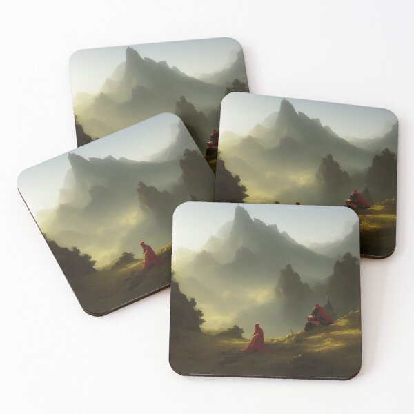 Item preview, Red Robe Knights  Mediation in The Mountain Skyline designed and sold by DesignerKin.