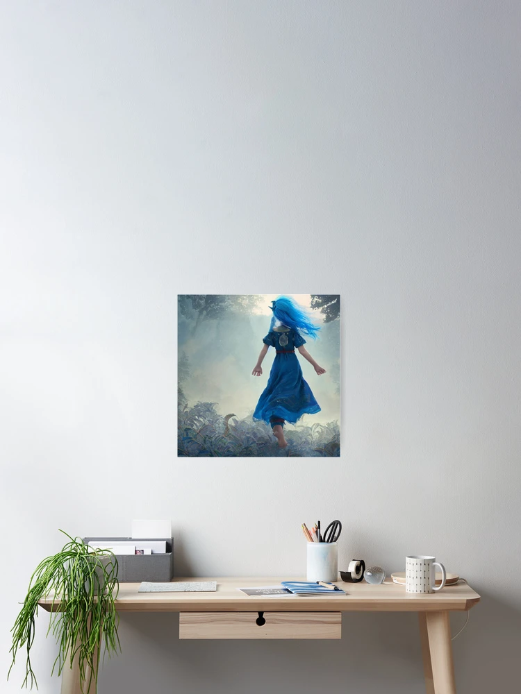 Aperçu 2 sur 3. Poster avec l'œuvre Skippin Blue créée et vendue par Sub-Ruminations.