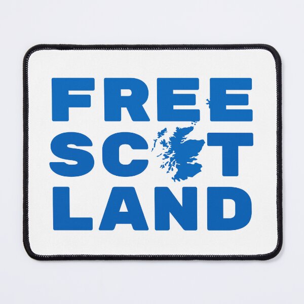 Item preview, Free Scotland - with Map of Scotland, Scottish Flag Blue on white designed and sold by Indy2tees.