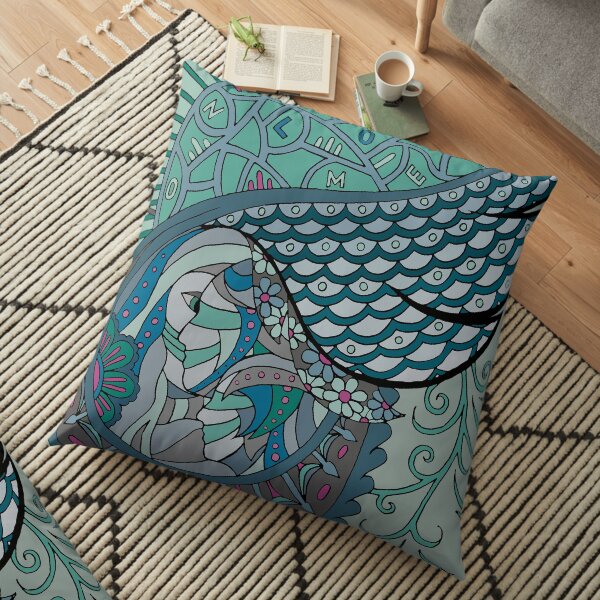 Wingish green single Floor Pillow