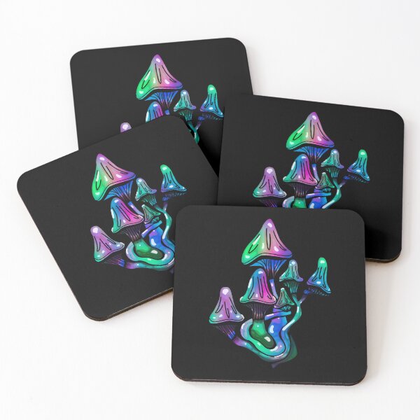Item preview, Rainbow Mushroom Cluster - Trippy Mushroom Art designed and sold by mikeymadness.