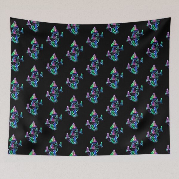Item preview, Rainbow Mushroom Cluster - Trippy Mushroom Art designed and sold by mikeymadness.