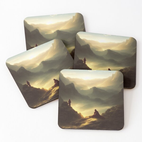 Item preview, Red Robe Knights  Mediation in The Mountain Skyline designed and sold by DesignerKin.