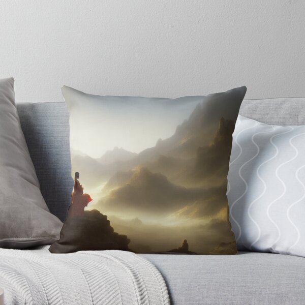 Item preview, Woman Red Robe Mediation in The Mountain Skyline designed and sold by DesignerKin.