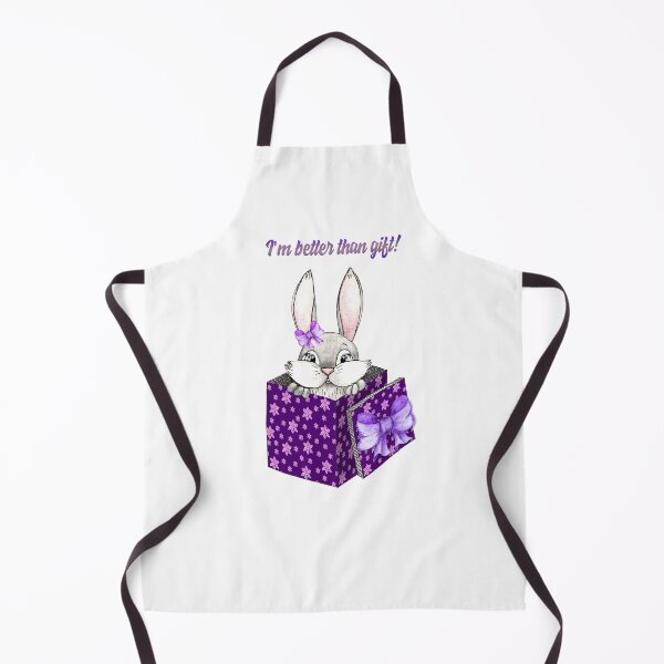 Item preview, I am better than gift, Watercolor christmas rabbit, bunny gift, violet background gift box, christmas new year cute rabbit designed and sold by Sunflower-7.