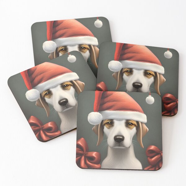 Item preview, Christmas American Foxhound Wearing A Santa Hat designed and sold by ZenEverAI.